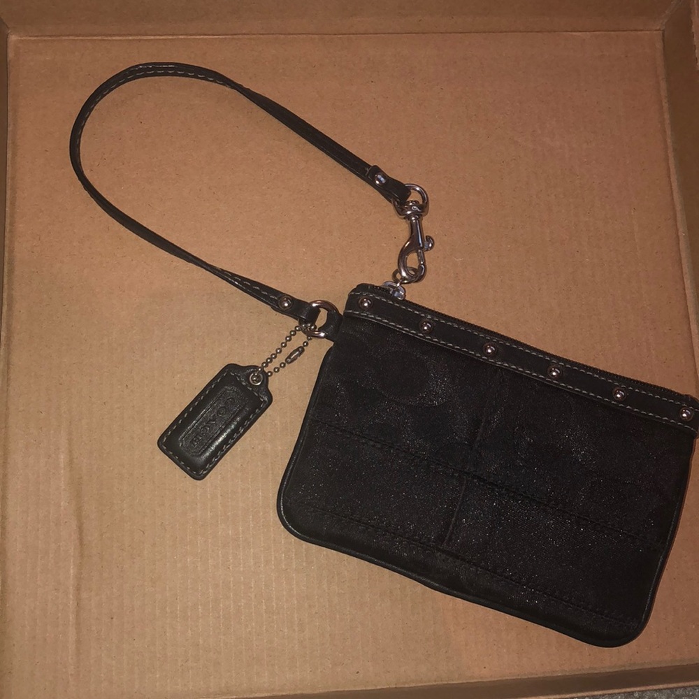 Black coach wristlet